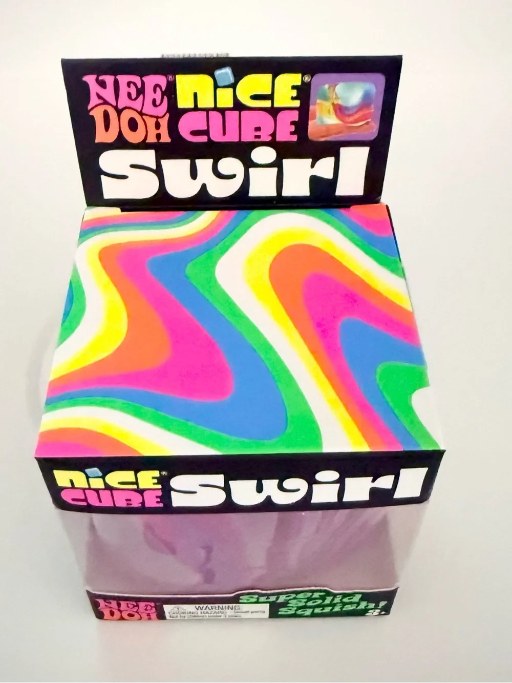 NWT Schylling NeeDoh Nice Cube Swirl Purple Pink White Squishy Toy